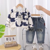 Outfit 2025 Fashionable Spring Autumn Style Large Pocket Long Sleeve Jeans Three Piece Set