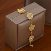 Style Four-Leaf Clover Five-Flower Bracelet Light Luxury Fashion Women’s Trendy New Inlaid Zircon Personality Jewelry