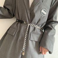 No Punch Decorative Suit Dress Thin Metal Buckle Waist Chain Trendy Belt