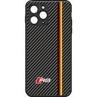 Car logo iPhone 13 phone with business carbon fiber pattern 12 promax glass anti drop protective case suitable for use