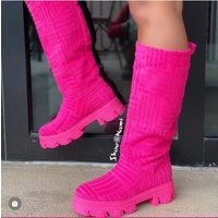 Women’s Shoes Thick Bottom Thick Heel Warm Boots Large Size Cotton Boots