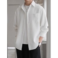 New waffle collar jacket men's coat for spring and autumn, cool and casual casual loose workwear top trend