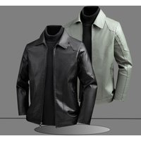 2025 Spring Autumn Winter PU Leather Stand up Collar Locomotive Casual Jacket