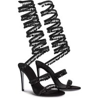 plus Roman Sandals European American Style Stiletto Heels round Toe Snake Shaped Crystal Pendant Tassel Rhinestones