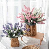 Lavender plastic artificial flower manufacturer home decoration wedding hand held flower wall plant wall artificial flower MW53458