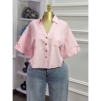 K Women's Fashion New Design Sense Collar Loose Versatile Short Blouse Top
