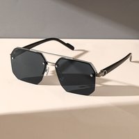 big face slimming appearance advanced UV resistant half frame sunglasses box driving