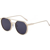 Retro Oval Frame Sunglasses Men’s Metal Twin Beam Driving Sunglasses