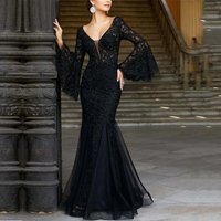 elegant sexy slim fit fishtail long party dress