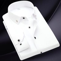 Clothing Long Sleeve Shirt Business Professional Shirt Shirt Diamond Button Solid Shirt Casual Wear