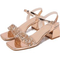 Bohemia Fashion Rhinestone Slippers Platform High Heels Shoes
