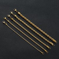 chain 2mm 3mm 4mm5mm 6mm Vacuum Electroplating 304 Stainless Steel Width Multi Color Fried Dough Twists Bracelet