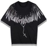 Mans clothing Front back wings set diamond slim short sleeve T shirt hot diamond cotton couple jacket