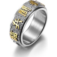 Men’s Jewelry Taoist Nine Character Mantra Titanium Steel Rotating Ring To Relieve Anxiety Hand Jewelry National Trend Accessories