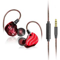 Dual Moving Coil 4 unit ear HiFi Music Wired Earphone Sports Headset Mic