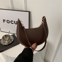 French Style High E Niche Crescent Simple Shoulder Versatile Textured Bag Fashion Uerarm Half Moon