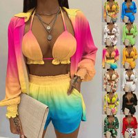 Clothing Sexy Three Piece Suit Spring Beach Fashion Shorts Set