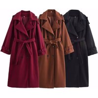  Classic British Style Double Breasted Wool Coat – Autumn Winter Trench Coat 