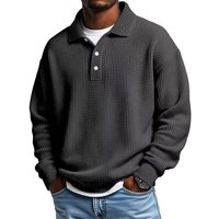 Men's Clothing Waffle Striped Casual Long Sleeve Retro Waffle Knit Long Sleeve Shirt - Relaxed Fit, Breathable & Stylish In 10 Classic Colors (S-5XL)