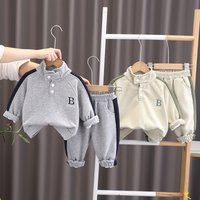 Ropa para niños Wuxiaoqi 2025 Primavera Otoño Nuevo estilo 0-5 años Niños Niñas Sudadera con letra B bordada y