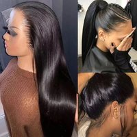 Hand-woven Front Lace Wig Long Straight Hair Human Hair Wigs 13×4 Lace Wig Set In Stock