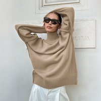 Clothing high necked sweater autumn winter casual lazy thickened sweater knitted pullover