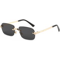 Personalized Frameless Chamfered Sunglasses High End Retro Style Small Frame UV Protection Sunglasses Fashionable.