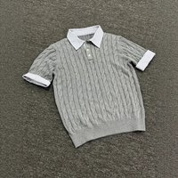 Clothing Old Money Style Knitted Twisted Polo Shirt Short Sleeve Summer Design High End Two Piece T Shirt
