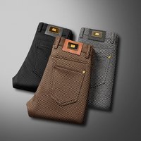 Clothing Casual Pants Autumn Winter Fashion Business Pants Slightly Elastic Anti Wrinkle Straight Warm Trousers