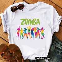 Zumba Zumba Dance Watercolor Print T Shirt Fashion Harajuku Hip Hop Street Short Sleeves Ins Super Hot