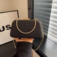 2025 Style Banquet Evening Single Shoulder Clutch Square Handheld Shiny Glitter Small Bag