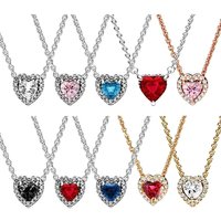 Love Series Copper Plated S925 Silver Heart Shaped Necklace