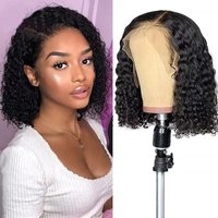 High Temperature Silk Wig Center Parted Curly Short Hair Wigs Small Curly Hair Extensions Stock