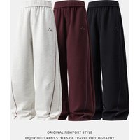 Men's Casual Jogger Pants With Bold Color Blocking & Embroidery Detail - Loose Fit Streetwear Sweatpants For Spring & Autumn (Available In Multiple
