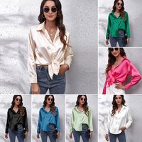 clothing D shirt satin silk imitation long sleeve shirt