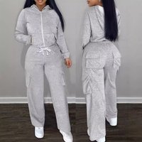Clothing Casual Hooded Sweatshirt & Drawstring Jogger Pants Set Soft Fleece Loungewear Comfortable Two Piece Outfit Fall Winter