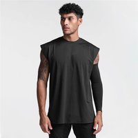 Solid Light Plate Round Neck Wide Shoulder Vest Vest Training Casual Sports Sleeveless T shirt