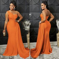 Fashion Solid Sexy Tight One shoulder Party Dress Dress Long Skirt