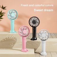 Ruixingst 1 Set 600mAh Mini Fan With 3 Speeds 7 Blades Detachable Base Strong Wind Battery Operated Rechargeable Mini Pocket Hand Fan For Dorm
