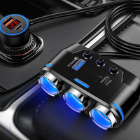 Along way drag three cigarette lighters 212W super fast charging phone USB universal multifunctional car charger