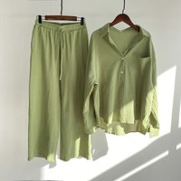 Retro 2 Piece Set Large Cotton Linen Blend High Waist Loose Trousers Casual Fashion Spring Autumn Summer