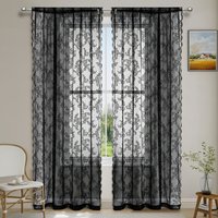 Warp Knitted Lace Curtain German Rod Elegant Window Screen Outdoor & Rural Settings