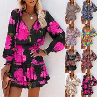 Clothing Fashion Printed V Neck Long Sleeve Dress Your Summer Wardrobe Hero Trendy Casual Maxi Dress