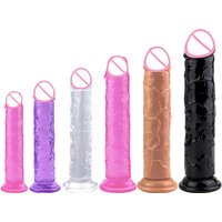 Cheap 5 Colors Small Transparent Dildo Suction Cup Jelly Dick Erotic Anal Sex Toys Soft Clitori Vaginal Masturbators Penis