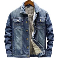 Denim Jacket Autumn Loose Trend Warm Tooling Top Autumn Winter Fleece Thickened Casual Trendy Jacket