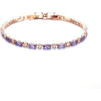 Women's Jewelry Light Luxury Purple Crystal Bracelet Imitating Moissanite Small Temperament Champagne Gold Long Lasting Non Fading Hand Jewelry
