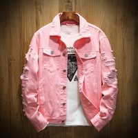 Washable Perforated Embroidered Denim Jacket Fashion Casual Coat