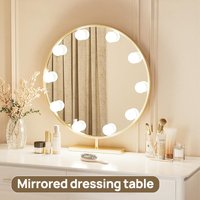 LED Vanity Mirror Lights Stick On Hollywood Makeup Mirror Lamp Dimmable Switch Bulb Lights Dressing Room Bathroom Cosmetic Mirror Decoration
