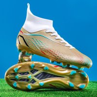 Leather Soccer Shoes Artificial Turf Training Primary School Long Studs Competition Broken Studs