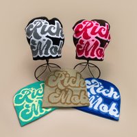 Retro American Style Letter Print Knit Beanie Hip Hop Warm Crochet Hat &